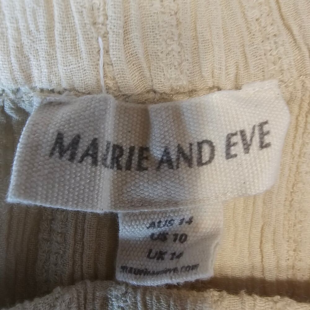 Maurie and Eve Taupe Beige Crinkle Off the Shoulder Maxi Dress Women's 10 3988 - Picture 8 of 13